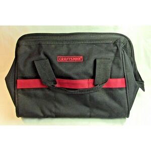 Craftsman 12" Wide Mouth Accordion Style Zippered Tool Bag 12"x9"x4.5" NICE
